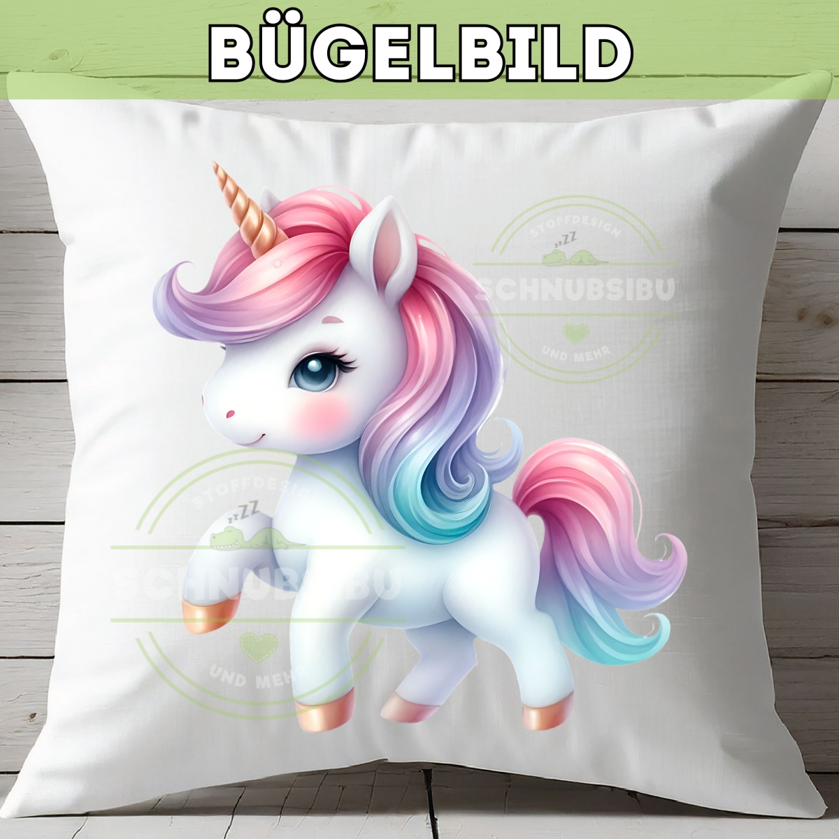 Bügelbild Niedliches Einhorn